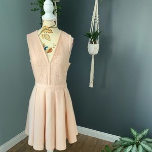Light pink V-neck dress from Dynamite